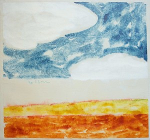 Mario Schifano, Paesaggio anemico, 1970, acrilici su tela 97,5x105 cm. Collezione privata